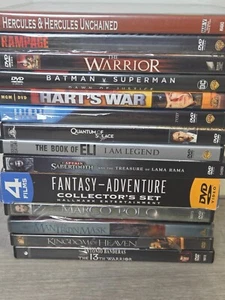 Lot/14 DVD Batman Harts War Blackbeard The Warrior Book of Eli Quantum of Solace - Picture 1 of 10