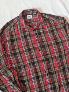 Gap Vintage 90s Herren rot Grunge kariert 100% Rayon Knopfleiste Hemd Gr. XL - Bild 1 von 8