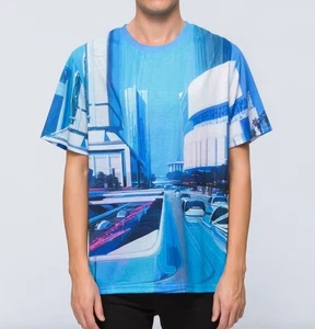 OPENING CEREMONY LA times all over print shirt size XS Short Sleeve Casual City - Picture 1 of 7