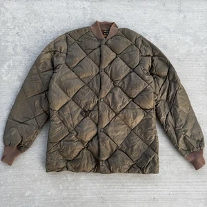 Eddie Bauer Down Vintage 1960s Brown Quilted Snap Puffer Jacket Mens Skyliner - Picture 1 of 19