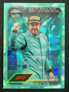 2024 Topps Chrome Sapphire F1 Fernando Alonso #171 Aqua 80/99 Driver of the Day - Picture 1 of 3