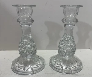 Kerzenständer 2er Set Glas Kegel Vintage klar - Bild 1 von 9