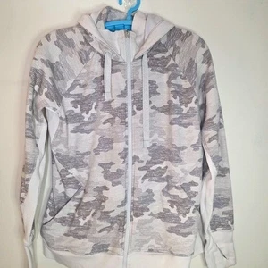 Athleta Women's Gray Camo Hoodie Full Zip Size Large - Picture 1 of 6
