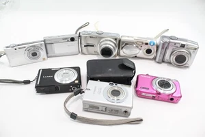 Assorted Digital Compact Cameras Inc Sony, Panasonic & Canon Job Lot x 8 - Picture 1 of 7