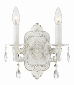 Crystorama Lighting Group 5022-CL-SAQ Paris Market 2 Light 10" - Off White - Picture 1 of 4