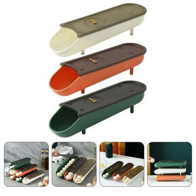  3 Pcs Auto Rolling Egg Holder Fridge Storage Organiser Organizer - Bild 1 von 4