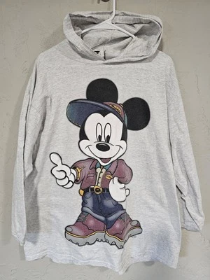 Vtg 90s Disney Mens Mickey Mouse Unlimited Jerry Leigh Hip Hop Rap Shirt Hoodie - Image 1 of 4