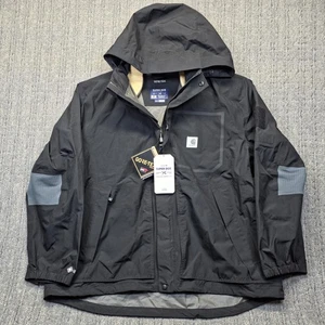 NWT Carhartt Super Dux GORE-TEX Jacket Mens 2XL Black Hooded Rain Coat OJ4725-M - Picture 1 of 17