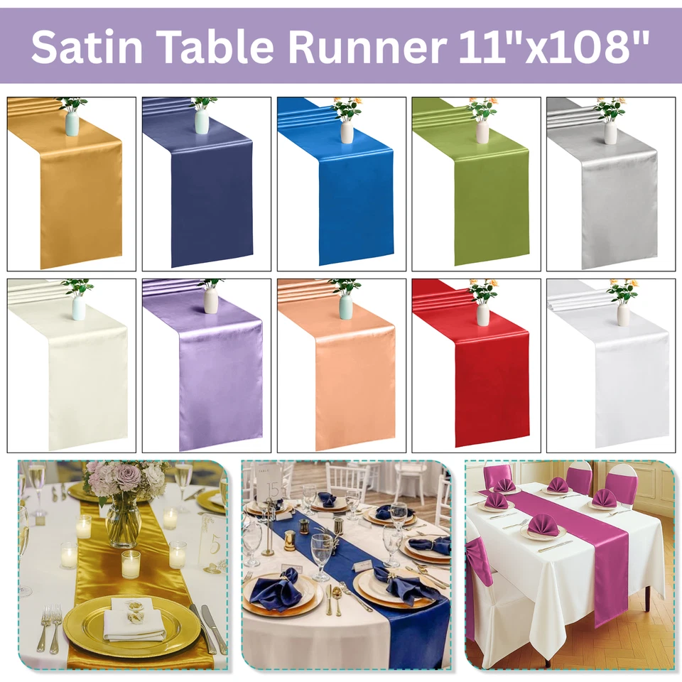 Raso Runner da Tavolo 27.9cmx274cm per Pranzo, Natale Decorazione Feste 1-100x - Immagine 1 di 1