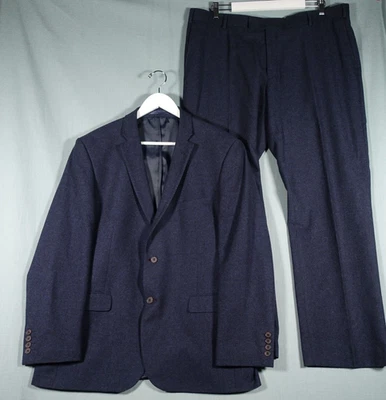Racing Green Suit Set Mens 54 Tailored Fit Blue Blazer Trousers Wool Polyester - Image 1 of 4