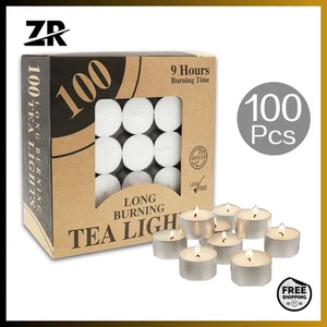 200x Teelicht Kerzen 9 Stunden Brenndauer Duftlos Teelichter Nachtlichter 9HR Neu - Bild 1 von 6
