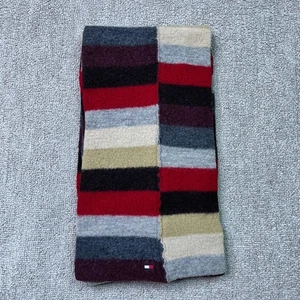 Tommy Hilfiger Schal Strukturiert Kurz Länge Flagge Logo Vintage Chemisch Gereinigt - Bild 1 von 9