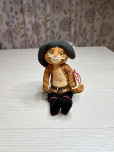 TY Beanie Babys „Kater in Stiefeln „ Shrek der Dritte Stofftier Plüsch mit Etikett 8“ - Bild 1 von 5