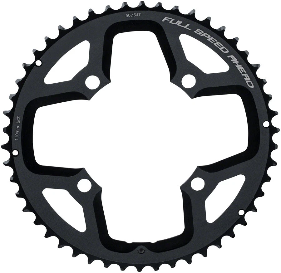 FSA Gossamer ABS Chainring 50t 110 BCD 11-Speed 4-Bolt Aluminum Black N10/N11 - Image 1 of 1