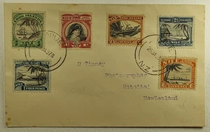 1937 Cook Islands Postal History Cover Niue to Hataitai New Zealand SC #61-#66 - Picture 1 of 2