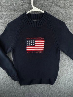 Polo Jeans Ralph Lauren Knit Pullover Mock Neck Women Navy Blue Sweater Small - Image 1 of 4
