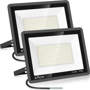 150W LED Flood Light Outdoor,2 Pack 15500LM Super Bright Security Light,IP66 ... - Picture 1 of 7
