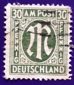 Bizone AM-POST Deutscher Druck MiNr 29 gestempelt Plattenfehler PF VII - Bild 1 von 3