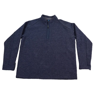 EMS Eastern Mountain Sports Wool Blend Sweater Mens Large Blue 1/4 Zip Normcore - Image 1 of 4
