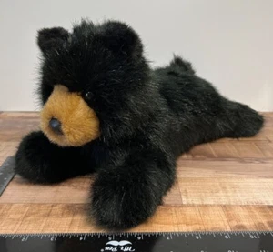 Douglas The Cuddle Toy Black Bear Plush Stuffed Animal 14" Soft Fur Machine Wash - Picture 1 of 4