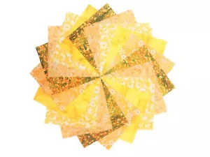 10 10" Beautiful Sunshine Yellow Layer Cake Quilting Squares - Picture 1 of 1