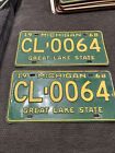Vintage Pair of 1968 Michigan License plates -original Paint Nice