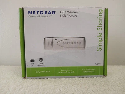 Netgear 54MPS Wireless G USB2.0 Adaptor WG111 Wireless-G USB 2.0* - Image 1 of 4