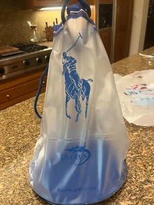 US OPEN Tennis RALPH LAUREN Clear POLO Drawstring BAG Shoulder TOTE Blue Pologuy - Picture 1 of 11
