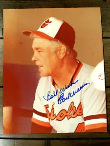 FOTO AUTÓGRAFA 8 X 10 DE EARL WEAVER JSA/LOA BALTIMORE ORIOLES HOF LEGEND - Imagen 1 de 3
