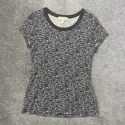 Banana Republic Shirt Womens Small Black White Luxe Touch Stretch Casual Top - Image 1 of 4