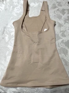 NWOT CUPID 6441 Open Bust Slimming Control Stretch Shapewear M Beige Cami Tank - Picture 1 of 14