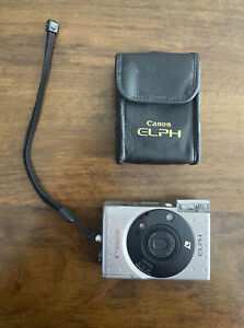 VINTAGE CANON ELPH POINT & SHOOT CAMERA WORKING WITH CASE