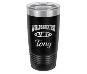 World's Greatest Daddy // Personalisierter Reisebecher mit Gravur // Tasse // Papa  - Bild 1 von 9