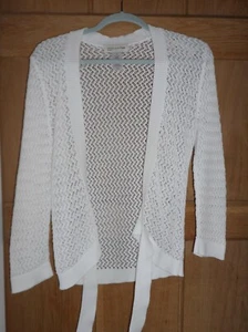 FAB WOMENS JONES OF NEW YORK FROM USA WHITE COTTON CARDIGAN SIZE MEDIUM - Picture 1 of 4