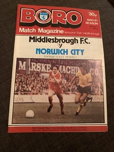 1980 Middlesbrough V Norwich City Football Programme - Picture 1 of 2