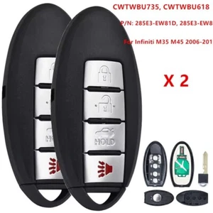 2 Llavero remoto inteligente para Infiniti M35 M45 2006 2007 08-10 CWTWBU618 CWTWBU735 - Imagen 1 de 4