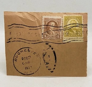 Vintage 1937 4 Cent Washington 8 Cents Grant Set Of 2 Rochester Cancel Stamps - Picture 1 of 4