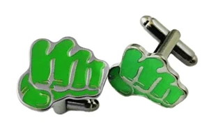 Marvel The Hulk Fist Green Enamel Metal Cufflinks - Picture 1 of 1