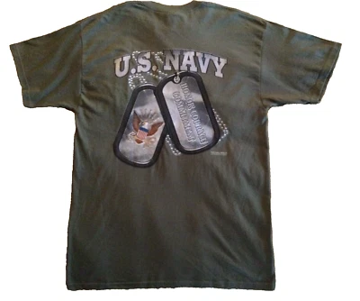 US Navy  Mens XL  Shirt Honor Courage Commitment Olive Green Size X Large Tee - Image 1 of 4