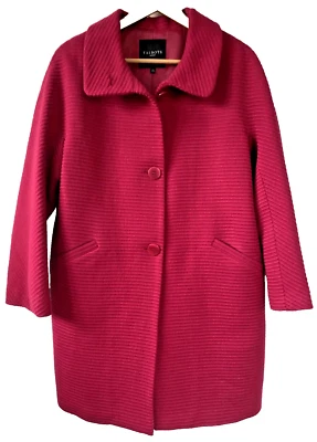 TALBOTS WOMAN Sz 14W  Wool Ribbed Thinsulate Fuschia COAT Jacket - Image 1 of 4
