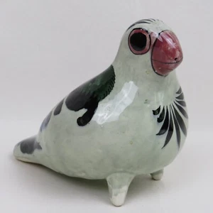 Tonala Mexican Folk Art Pottery Bird Figurine Handmade & Hand Painted 5.5"x4.5" - Picture 1 of 12