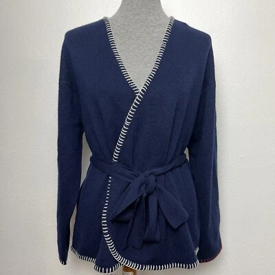 Разные средний кардиган надежном темно-синий шерсти кашемир галстук талии новый с Ярлыками Anthropologie - Изображение 1 из 4