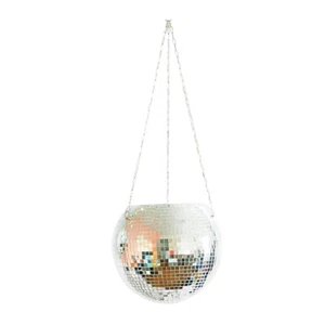 Boho Mirror Ball Hanging Flower Pot Rope Hanger Basket Home Garden Decoration QD - Picture 1 of 11