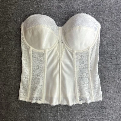 NWOT Dominique Colette Lace Strapless Longline Bridal Bra Corset Ivory 8949 36DD - Image 1 of 4