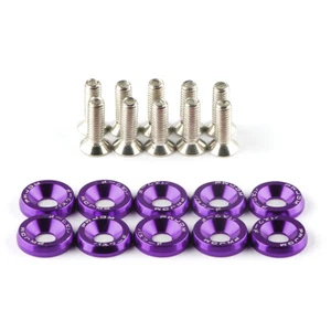 30x Purple JDM Billet Aluminum Fender Bumper Washer Bolt Engine Bay Dress Up Kit - Picture 1 of 4