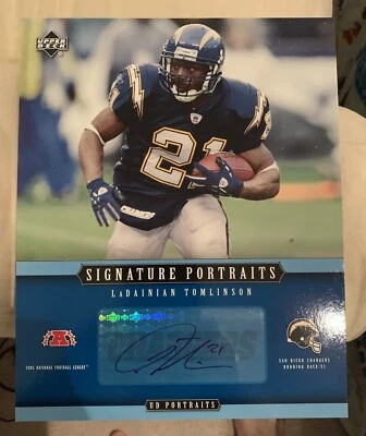 Retratos autógrafos de cubierta superior 2005 8x10 Ladainian Tomlinson. Cargador San Diego Foto 1 de 3