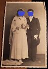 Para ślubna - Damska suknia ślubna welon i mężczyzna / zdjęcie 1947 Ero Mikulczyce