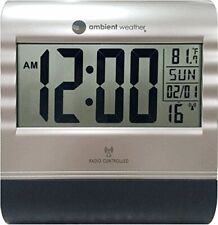 Ambient Weather Rc-9362 Atomic Digital Wall Clock With Temperature