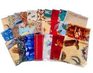 10" Pre-Cut Fabric Squares - Southwest / Cowboy Prints - 40 Pieces - Picture 1 of 4