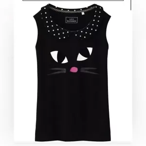 Rare Lulu Guinness Retro Rockabilly Cat Pinup Grunge Polka Dot Collared Top - Picture 1 of 7